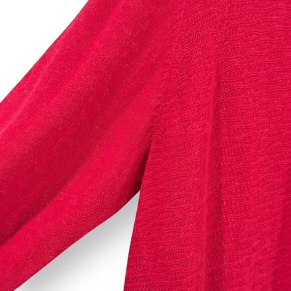 Eileen Fisher Sweater Cardigan Womens M Red Organic Cotton Cashmere Open Front - Picture 4 of 11